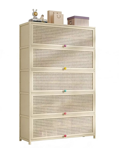 2289 Plastic Vine Milk White Shoe Cabinet