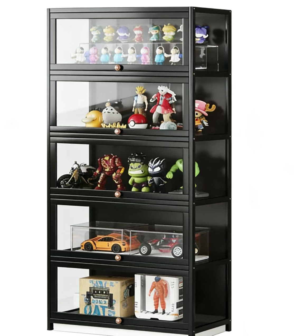 2226【Transparent Flip Door Bookshelf】-Black