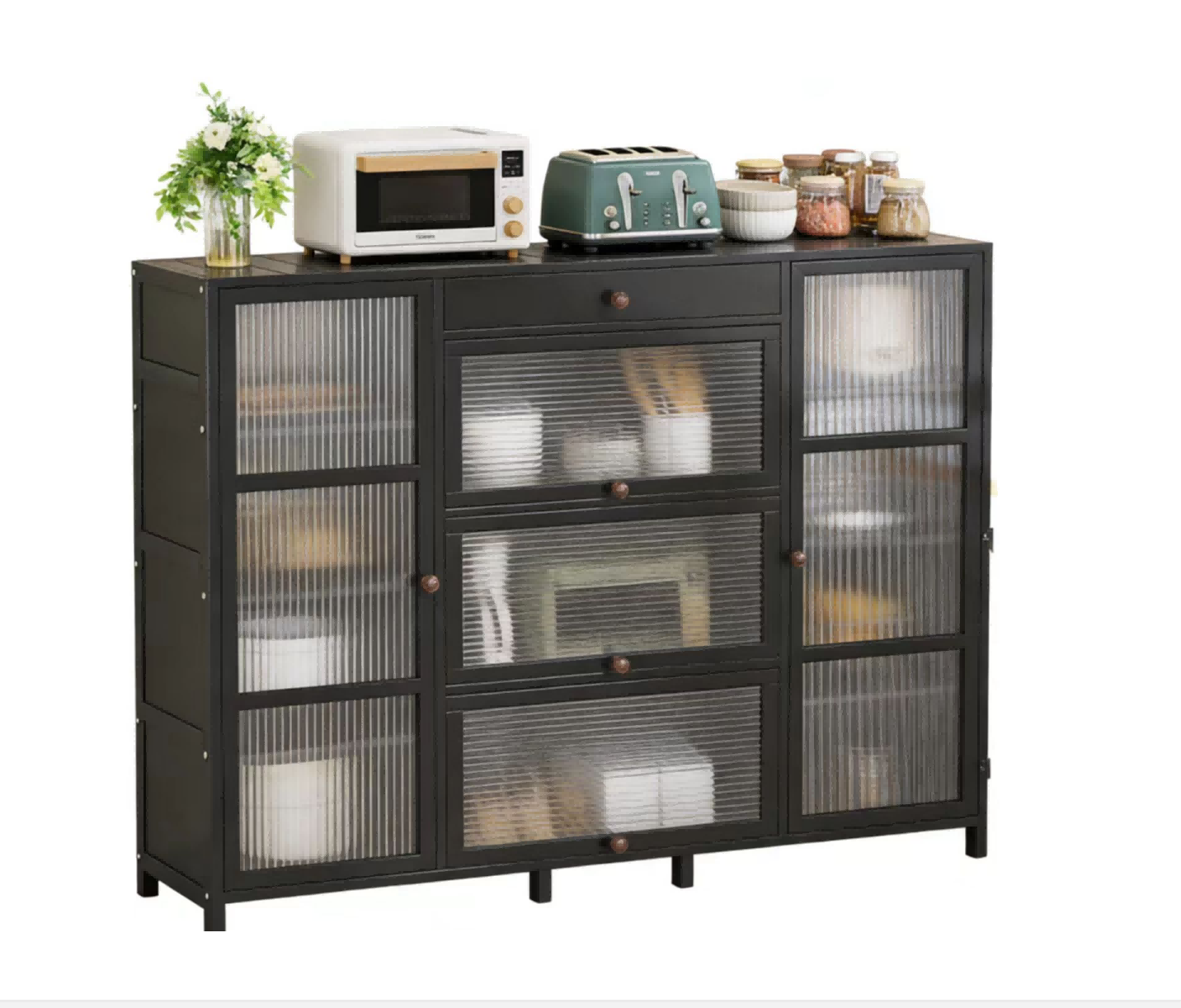2298 Deepened Black Dining Cabinet